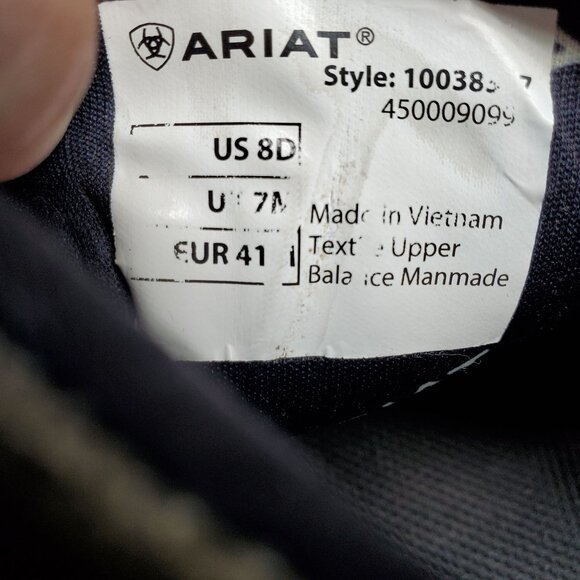 Ariat Shoes Mens Size 8 Gray Canvas Hilo Mid Casual Sneaker *Read*